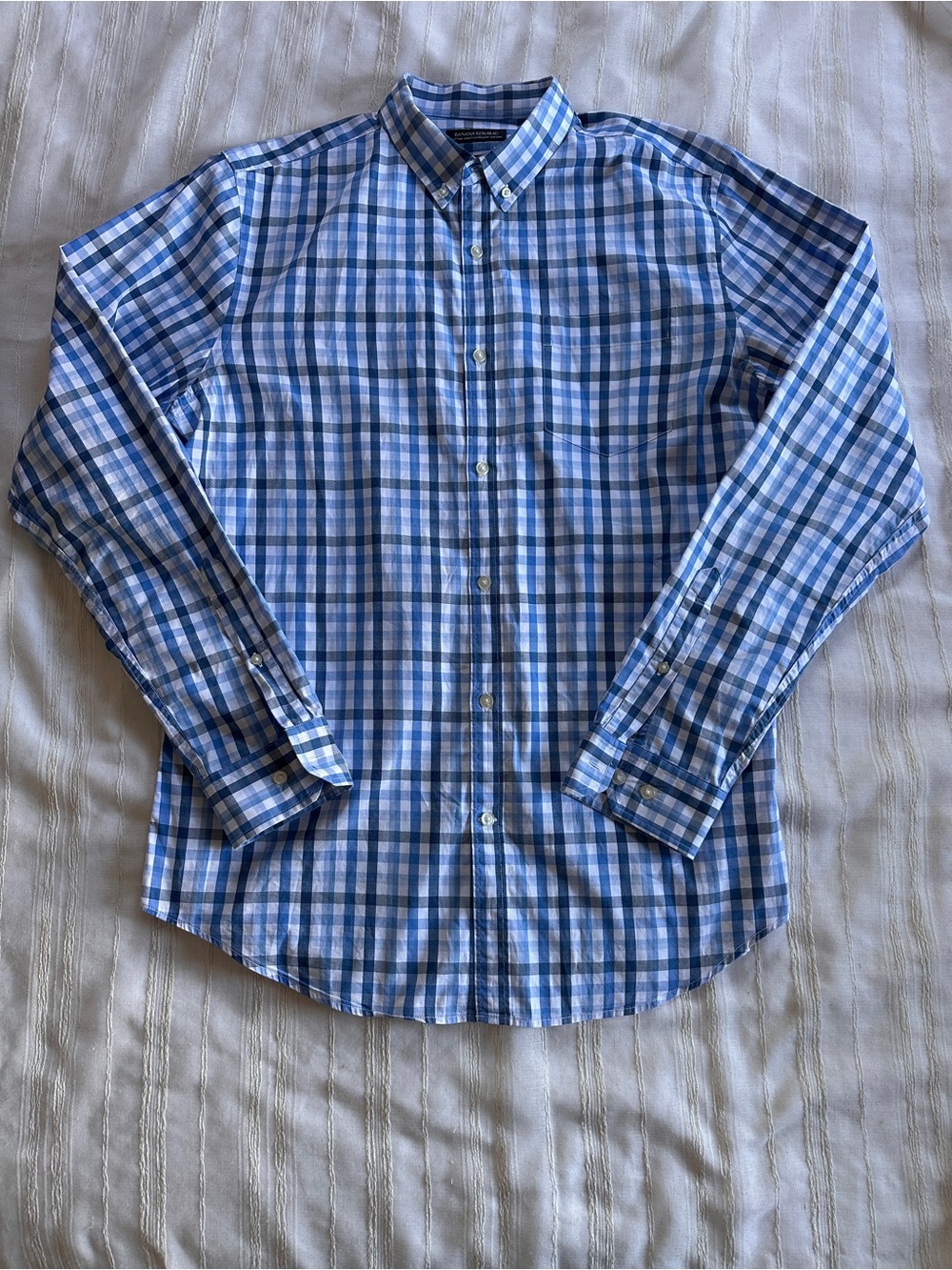 BANANA REPUBLIC Cotton Stretch Oxford Shirt | Grant Fit - Large Tall